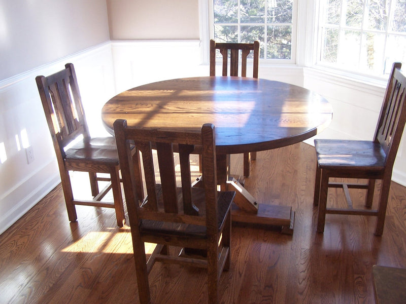 Round Dining Table, Pedestal Dining Table, Hardwood Table, Antique Dining Table, Farm Table, Oak Dining Table, Rustic Table, Nostalgic Decor