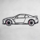 Custom Car Metal Wall Art with Spinning Wheels, Personalized Car Design, Custom Auto Gift for Men, Garage Decor, Your Car Line Art-KAFMEKA048