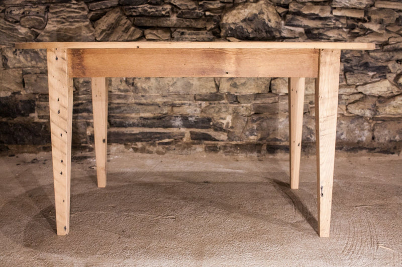 Oval wood dining table with antique mid century design. Oval kitchen table made of reclaimed wood