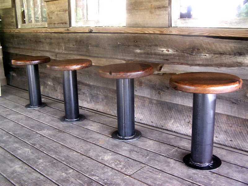 Bolt Down Bar Stools, Bar Stools Counter Height, Floor Mounted Bar Stools, Industrial Stools, Solid Wood Bar Stool, Modern Rustic Bar Stool