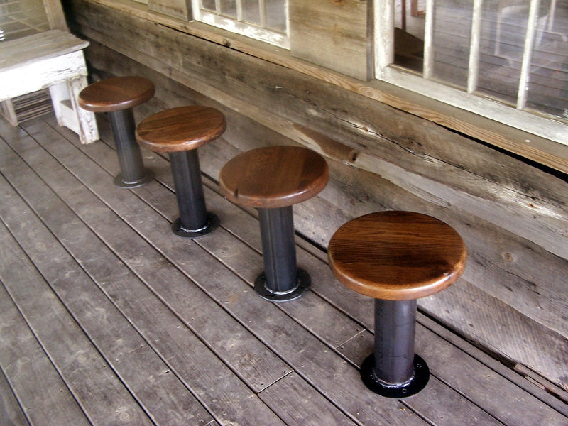 Bolt Down Bar Stools, Bar Stools Counter Height, Floor Mounted Bar Stools, Industrial Stools, Solid Wood Bar Stool, Modern Rustic Bar Stool