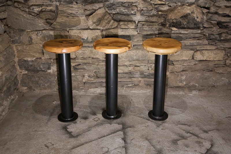 Bolt Down Bar Stools, Bar Stools Counter Height, Floor Mounted Bar Stools, Industrial Stools, Solid Wood Bar Stool, Modern Rustic Bar Stool