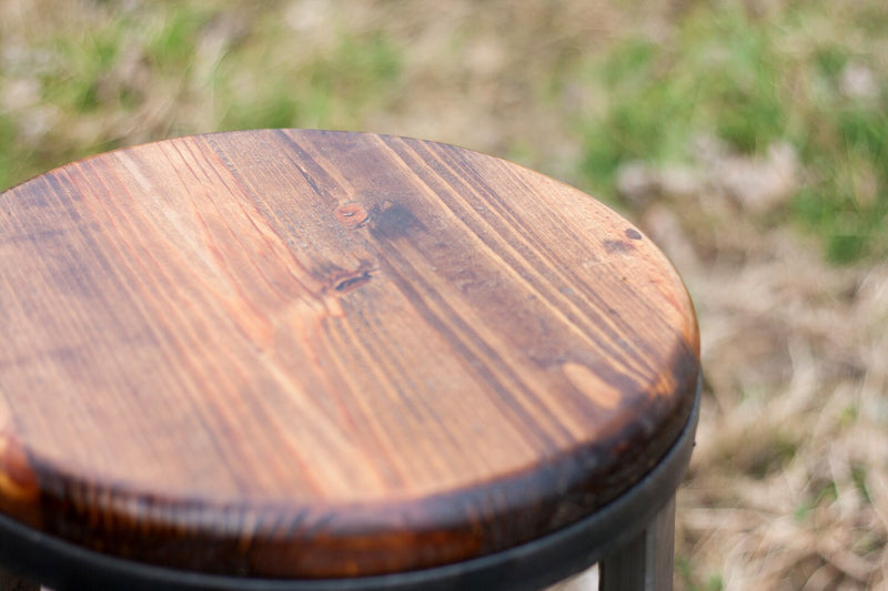 Free Shipping- THE SEATTLE- Counter stool modern with industrial design - Backless bar stool counter height - Reclaimed wood counter stool