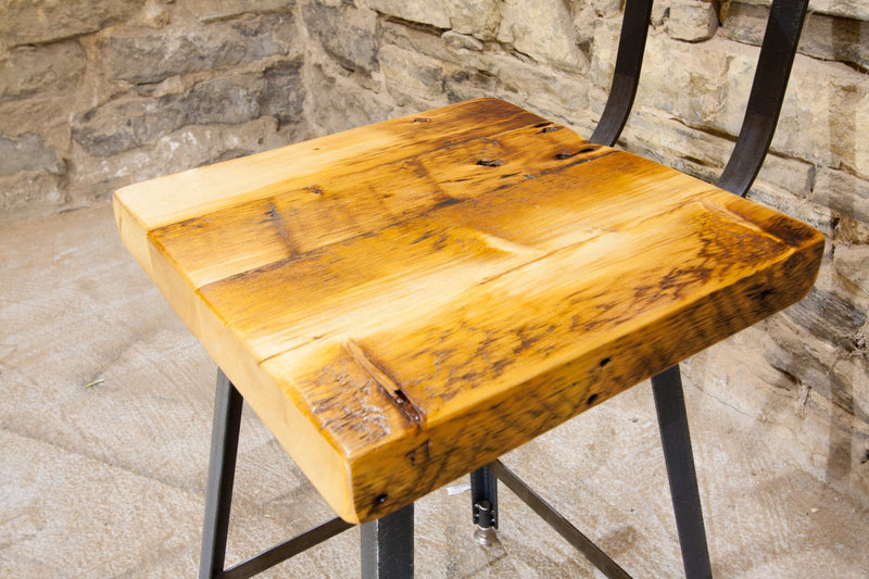 Bar stools with backs counter height - THE BREWSTER- Counter stools with backs industrial - Rustic modern bar stools reclaimed seat