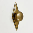 Rhombus "Ella" Antique Bronze Ring Drawer Pulls with Backplate