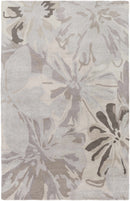 Ilfeld Athena Gray Floral Wool Rug