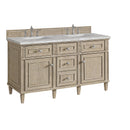 James Martin Lorelai 60" Double Bathroom Vanity, Whitewashed Oak
