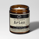 Malicious Women Co. I’m a MotherF’n Aries Zodiac Candle 9oz Soy Wax Astrology Candle Gift Luxury Scented Hand Poured USA