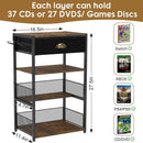 4-Tier Media Storage Tower with Drawer, Console Stand for PS5/Xbox/Switch by 2Dropme