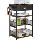 4-Tier Media Storage Tower with Drawer, Console Stand for PS5/Xbox/Switch by 2Dropme