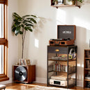 4-Tier Media Storage Tower with Drawer, Console Stand for PS5/Xbox/Switch by 2Dropme