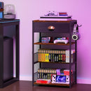 4-Tier Media Storage Tower with Drawer, Console Stand for PS5/Xbox/Switch by 2Dropme