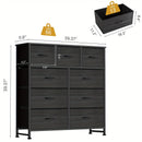 9-Drawer Fabric Dresser Storage Cabinet with Metal Frame by 2Dropme