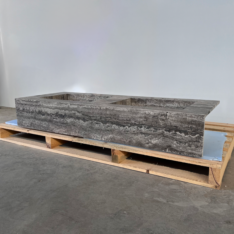 Travertine Natural Stone Bathroom Vanity Sink - Handcrafted Custom, photo 2 of 10
