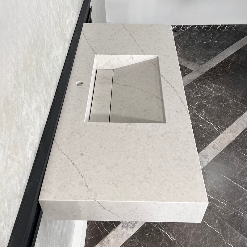 Quartz Kitchen Sink Coante Alba Via Natural Stone Pattern Premium Handcrafted Custom, photo 6 of 8