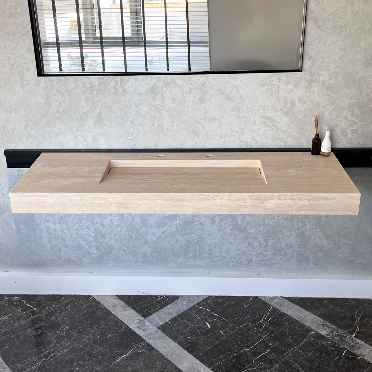 Travertine Natural Stone Handcrafted Bathroom Vanity Sink - Custom One of a Kind, photo 2 of 9