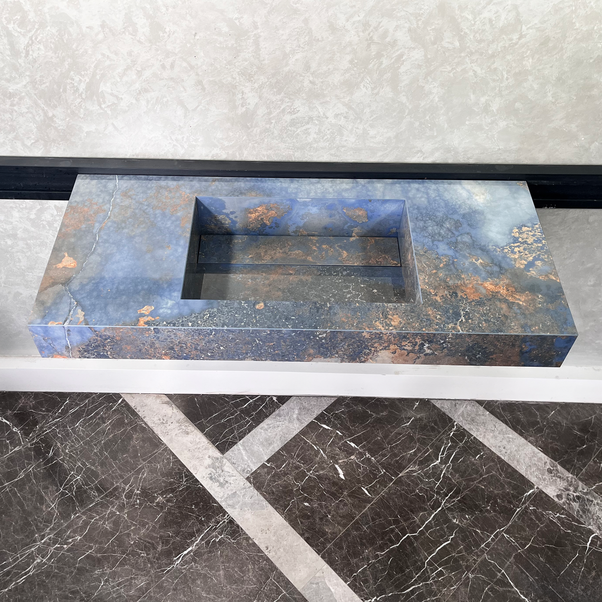 Engineered Stone Thunderstorm Sink - Handcrafted High ES-043, photo 3 of 9