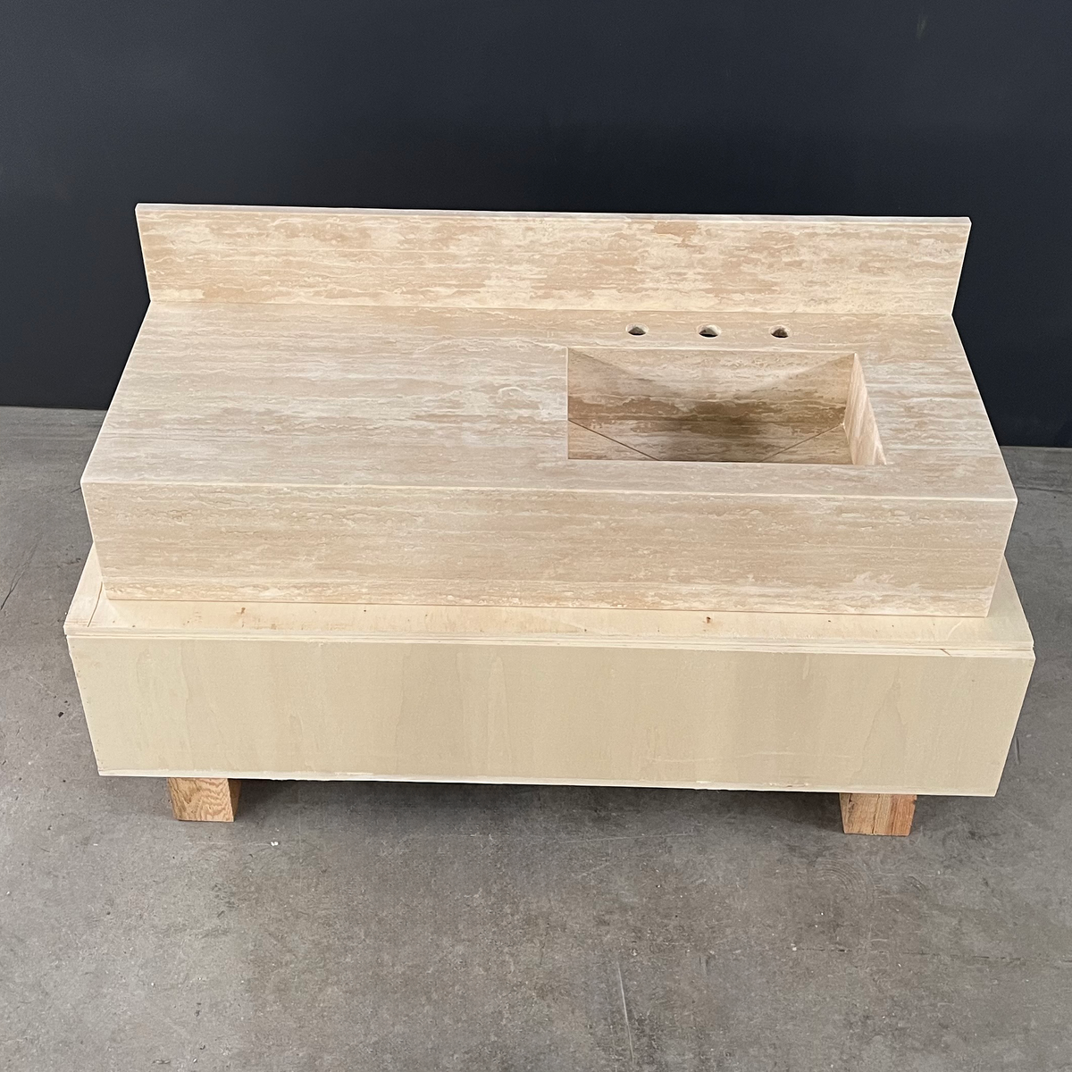 Handcrafted Beige Travertine Natural Stone Sink - Custom Artisan, photo 4 of 8