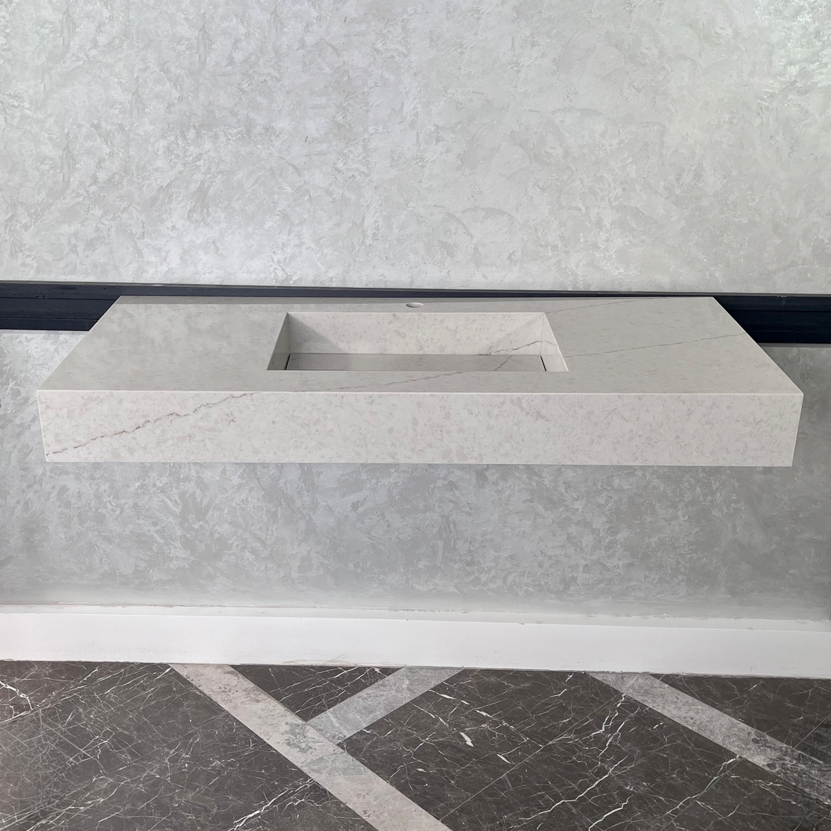 Quartz Kitchen Sink Coante Alba Via Natural Stone Pattern Premium Handcrafted Custom, photo 3 of 8