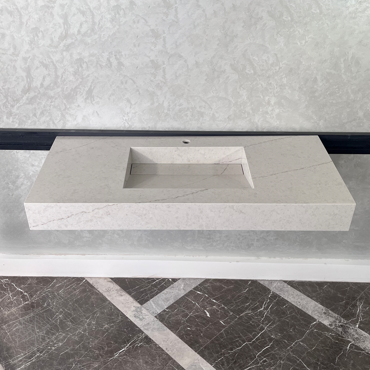 Quartz Kitchen Sink Coante Alba Via Natural Stone Pattern Premium Handcrafted Custom, photo 4 of 8