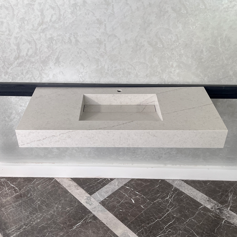Quartz Kitchen Sink Coante Alba Via Natural Stone Pattern Premium Handcrafted Custom, photo 4 of 8