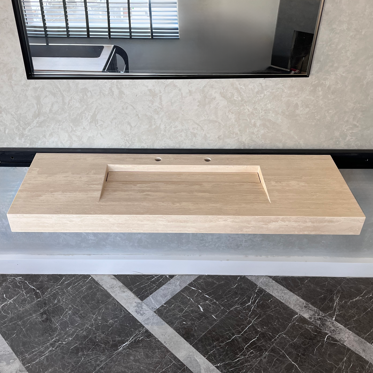 Travertine Natural Stone Handcrafted Bathroom Vanity Sink - Custom One of a Kind, photo 5 of 9