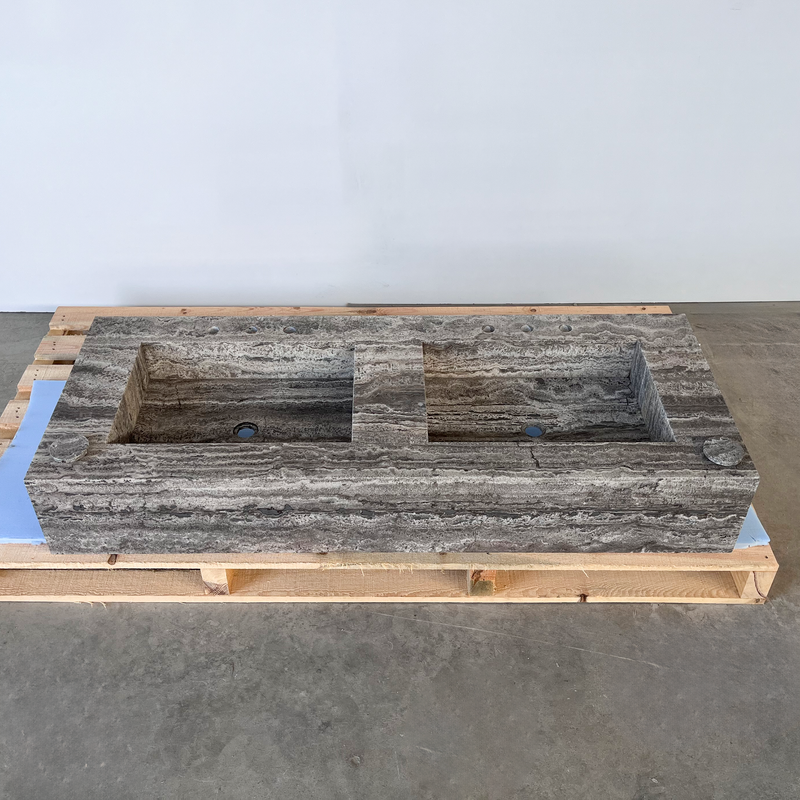 Travertine Natural Stone Bathroom Vanity Sink - Handcrafted Custom, photo 3 of 10