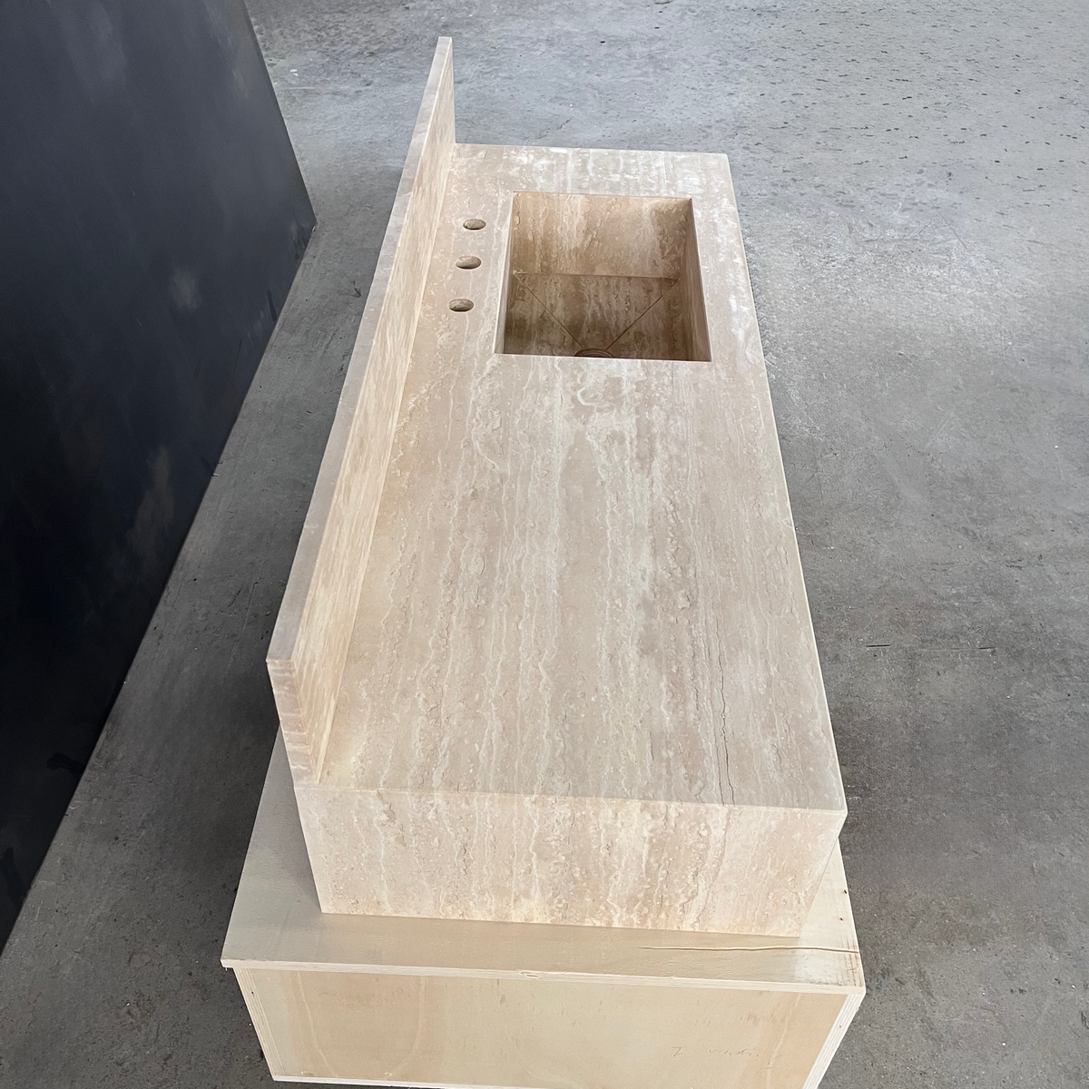 Handcrafted Beige Travertine Natural Stone Sink - Custom Artisan, photo 5 of 8
