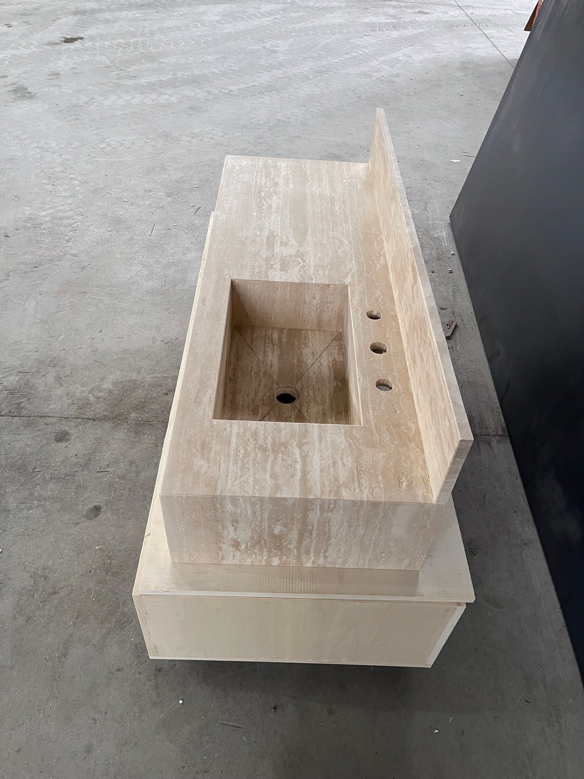 Handcrafted Beige Travertine Natural Stone Sink - Custom Artisan, photo 6 of 8