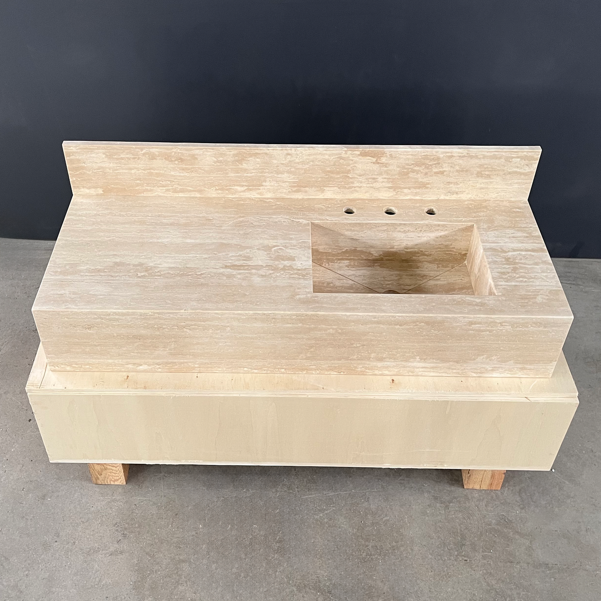 Handcrafted Beige Travertine Natural Stone Sink - Custom Artisan, photo 7 of 8