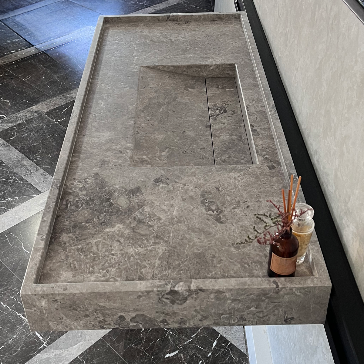 Tundra Grey Marble Sink - Handcrafted Custom Luxury Bathroom, photo 10 of 10