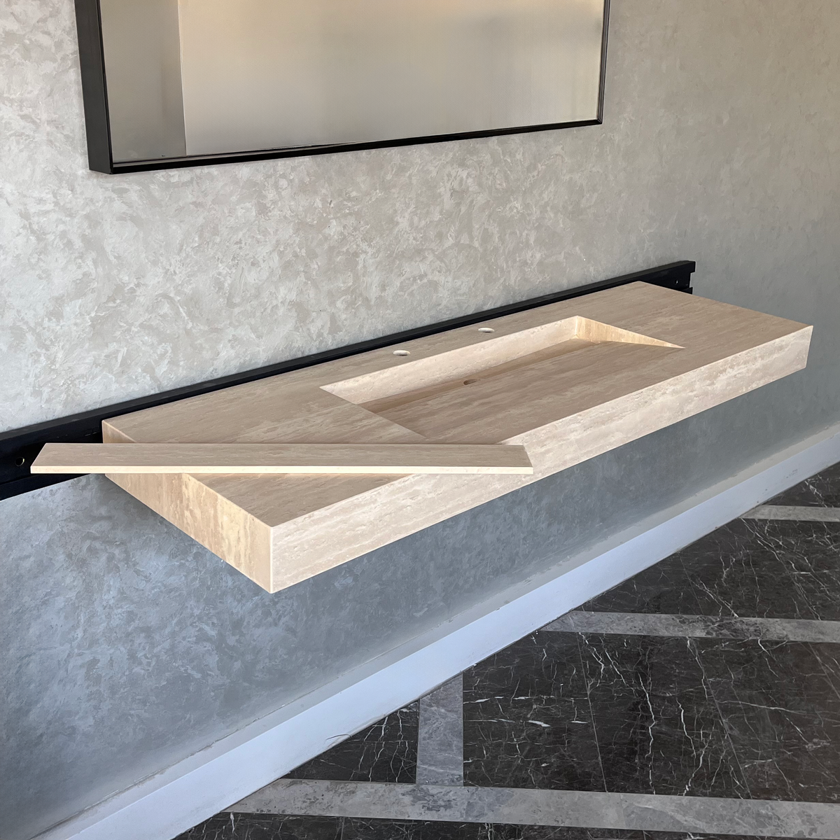 Travertine Natural Stone Handcrafted Bathroom Vanity Sink - Custom One of a Kind, photo 6 of 9