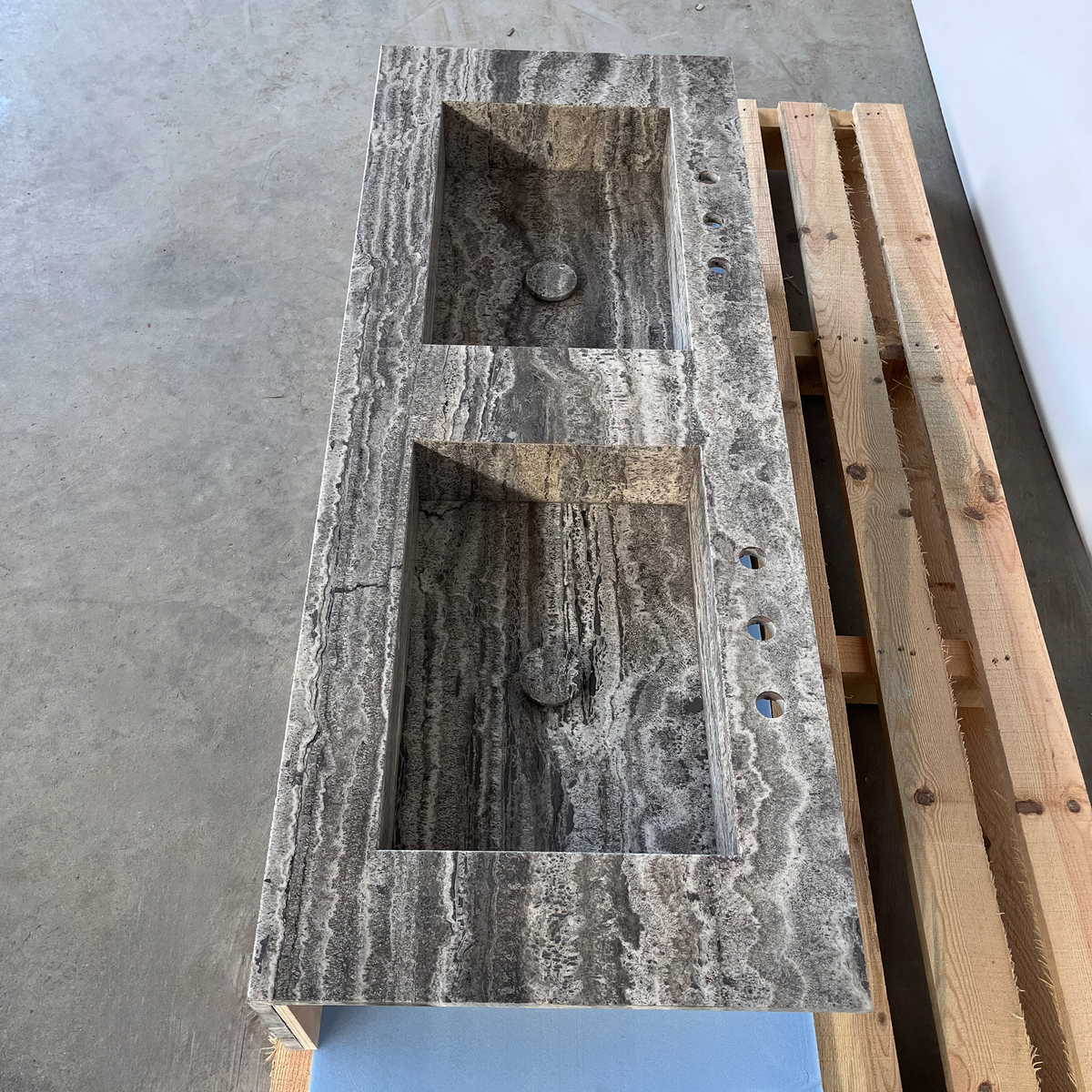 Travertine Natural Stone Bathroom Vanity Sink - Handcrafted Custom, photo 7 of 10