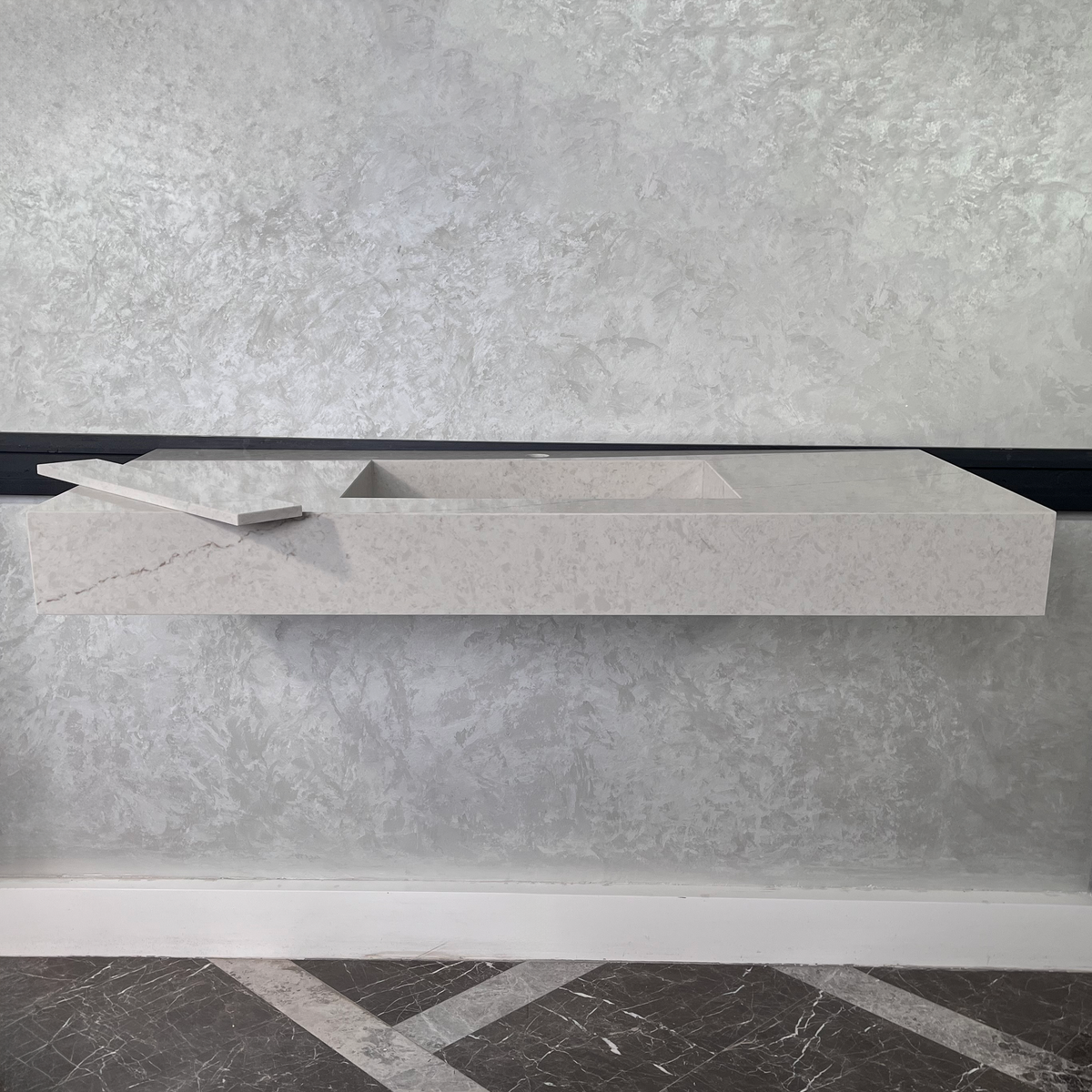 Quartz Kitchen Sink Coante Alba Via Natural Stone Pattern Premium Handcrafted Custom, photo 5 of 8