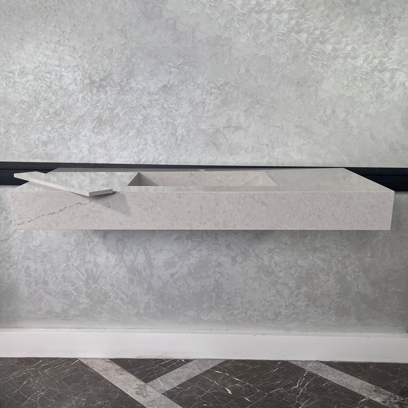 Quartz Kitchen Sink Coante Alba Via Natural Stone Pattern Premium Handcrafted Custom, photo 5 of 8