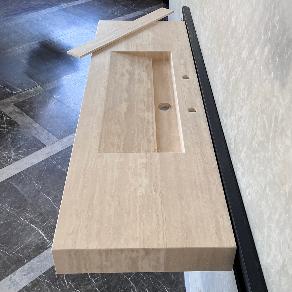 Travertine Natural Stone Handcrafted Bathroom Vanity Sink - Custom One of a Kind, photo 8 of 9