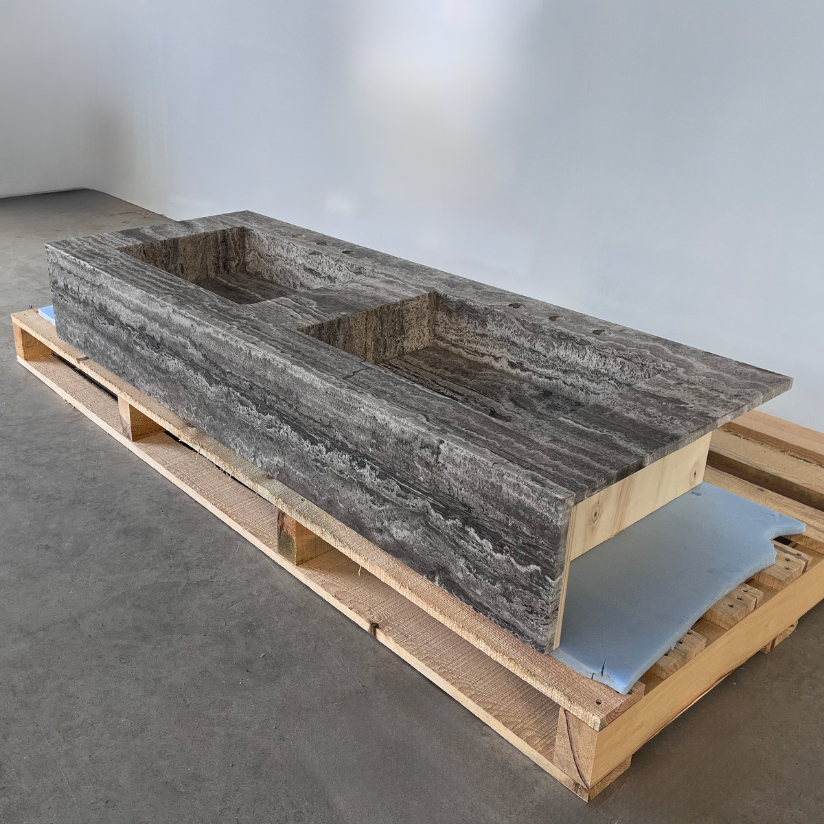 Travertine Natural Stone Bathroom Vanity Sink - Handcrafted Custom, photo 8 of 10