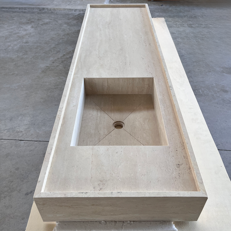 Travertine Marble Bathroom Sink - Handcrafted Statement Piece, photo 8 of 8