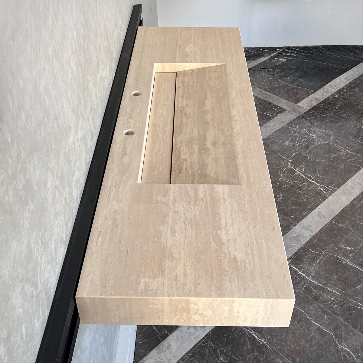 Travertine Natural Stone Handcrafted Bathroom Vanity Sink - Custom One of a Kind, photo 9 of 9