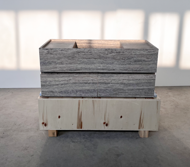 Silver Travertine Handcrafted Vanity Sink - Luxury Artisan Design, photo 8 of 8