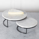 Sophia Grace 2-Piece Round Table Riser, Marble-Black, 10x10x4 & 8x8x4 Inches