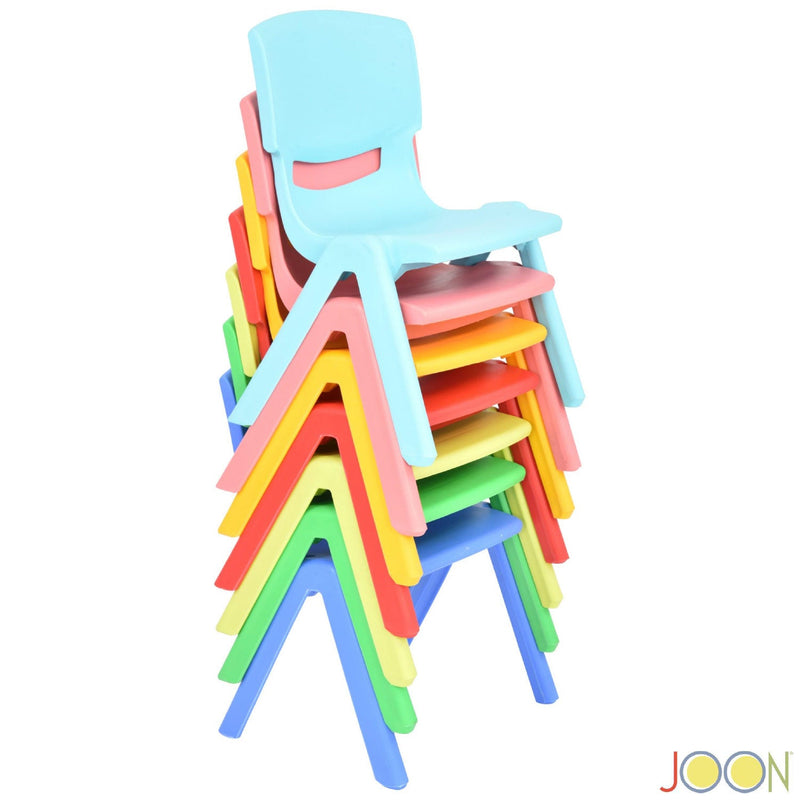 JOON Stackable Plastic Kids Learning Chairs, 20.5x12.75X11 Inches, 2-Pack