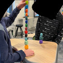 16-Piece Wooden Balancing Stones Stacking Blocks – Primary Colors