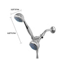 Home Basics Deluxe 5 Function Twin Massager Shower Head, Silver