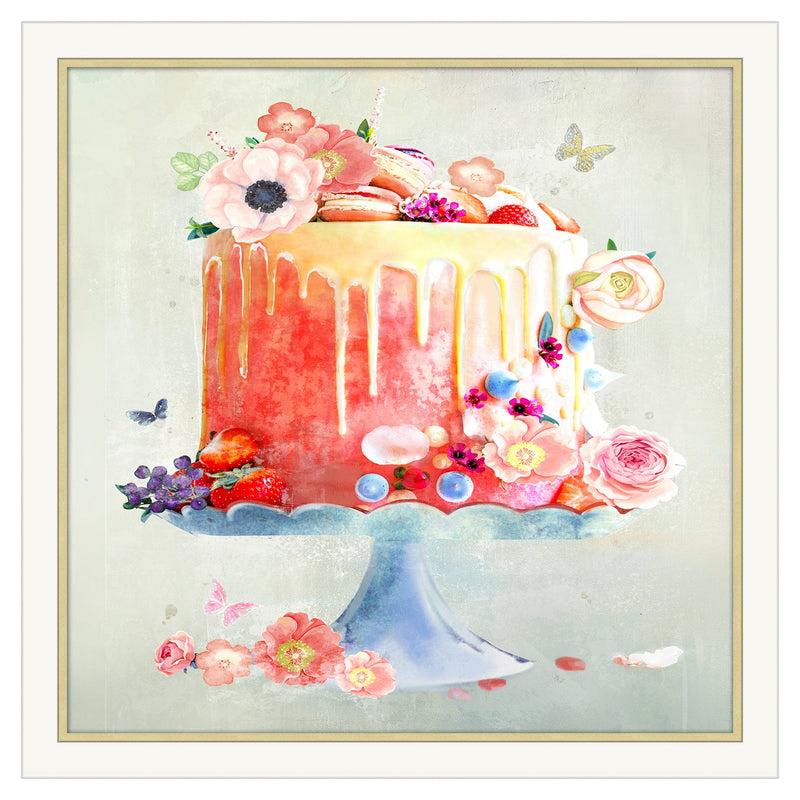 PREMIUS Decadent Layered Cake Wall Art, Blue-Gold, 13x13 Inches