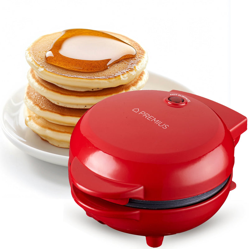 PREMIUS Ceramic Non-Stick Mini Snack Flat Griddle Maker, 4 Inch Mold