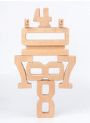 32 Pcs Wooden Math Number Building Blocks Set with Tray