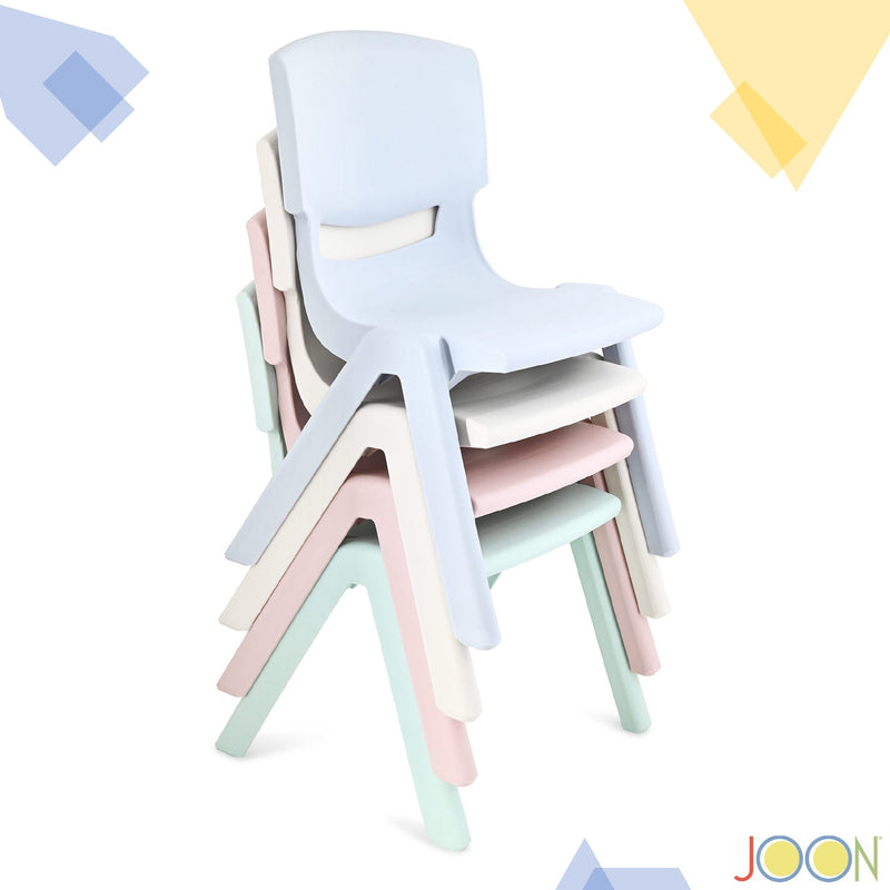 JOON Stackable Plastic Kids Learning Chairs, Misty Blue, 20.5x12.75X11 Inches, 2-Pack (Pack of 2)