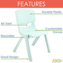 JOON Stackable Plastic Kids Learning Chairs, Mint Green, 20.5x12.75X11 Inches, 2-Pack (Pack of 2)