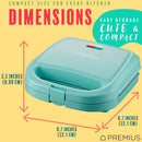 PREMIUS Ceramic Non-Stick Double Slice Sandwich Maker, 8.25x4.75 Inch Mold